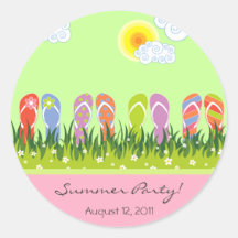 Flip Flops Having Fun in the Sun Invitation / Gift Stickers