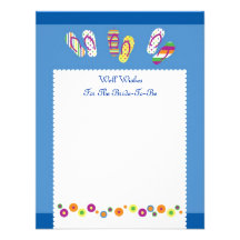 Flip Flops Well Wish Bridal Shower Card Invitation