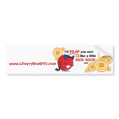 Flip you like a little kitten - Nikki Bumper Stickers by cherrybombstaff