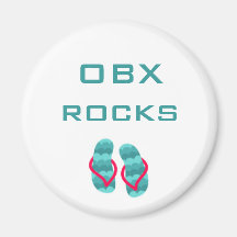 flipflops, OBX rocks Fridge Magnets