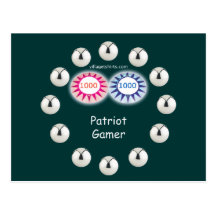 Flipper de Gamer de patriote Cartes Postales