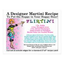 Flirtini Martini Recipe Postcard