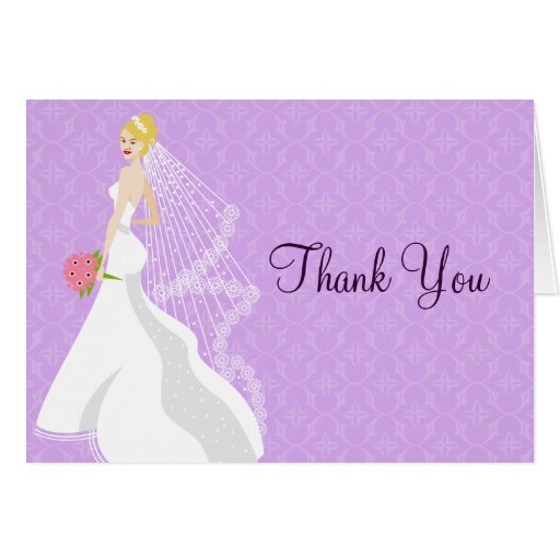Flirty Lilac Bridal Shower Thank You Greeting Cards