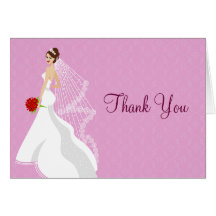 Flirty Rose Bridal Shower Thank You Cards