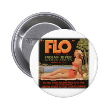 Flo Oranges Vintage Button