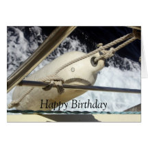 Float on a Boat at Sea Happy Birthday Card
