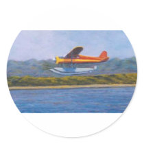 float plane round stickers