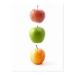 Floating Apples In Traffic Light Colours Postcard