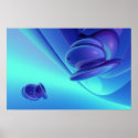 Floating at sunrise - 3D abstract poster posters