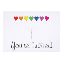 Floating Balloon Hearts Invitation..