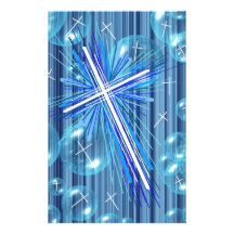 Floating Bubbles and the Cross. Custom Stationery