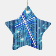 Floating Bubbles and the Cross. Christmas Tree Ornaments