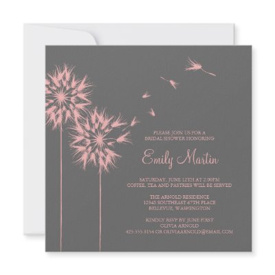 Floating Dandelion Shower Invitation by pinklilypress