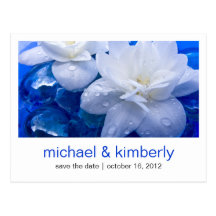 Floating Flowers | Save the Date Post Card