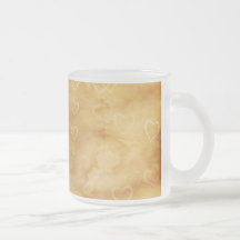 Floating Hearts on Antiqued Background Mugs