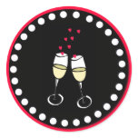 Floating Hearts Wedding Toast Envelope Stickers