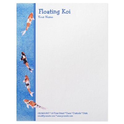 Floating Koi blue Letterhead by floatinglemons