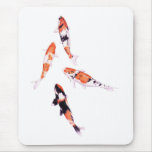 Floating Koi White Mousepad