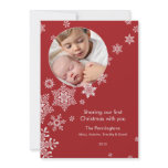 Floating Snowflakes First Christmas Holiday Photo Custom Invite