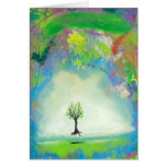 Floating tree colourful modern art In Motion Simpl Card