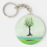 Floating tree colourful modern art In Motion Simpl Key Chain