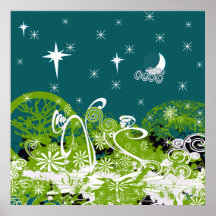 Floc d'étoile de lune posters