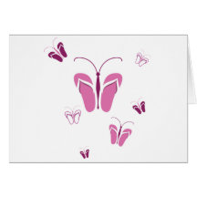 Flock of Flops Pink Greeting Card