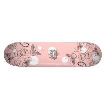 Flock/ pinkpolkadots skate board deck