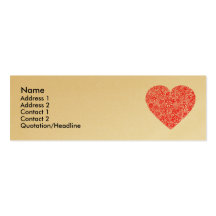Flocked Heart - Gold Business Cards