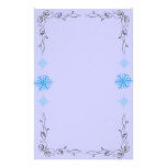 flocon de neige bleu stationnaire papier à lettre customisable