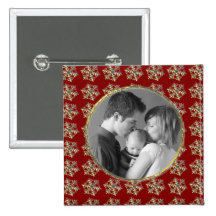 Flocons de neige d'or badges avec agrafe