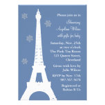 Flocons de neige en cristal à Paris (bleu) Invitation Personnalisée