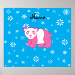 Flocons de neige roses nommés personnalisés de ble posters