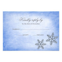 Flocons de neige RSVP bleu d'étincelle du pays des Invitations Personnalisées