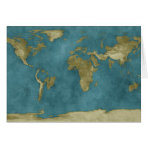 Flooded World Map Greeting Card