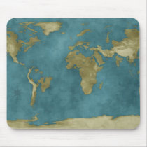 Flooded World Map Mouse Pad