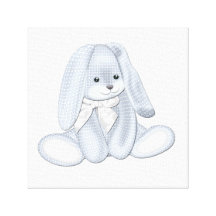 Floppy Baby Blue Plush Bunny Baby Canvas Art Canvas Prints
