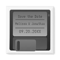Floppy Disc Save the Date Magnet, Grey