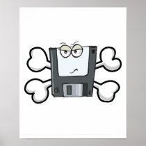 floppy disc Skull and Crossbones Poster