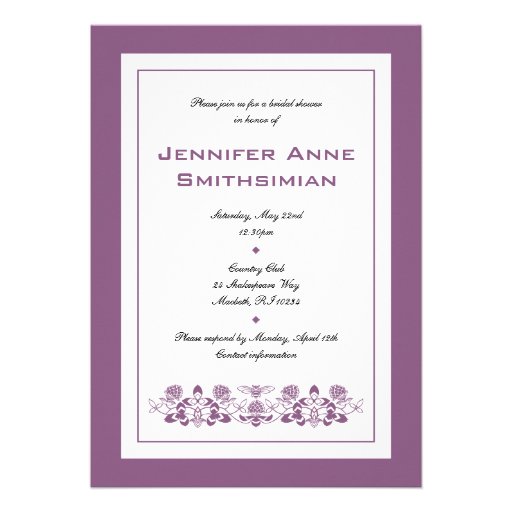 Flora Bee Bridal Shower Invitation