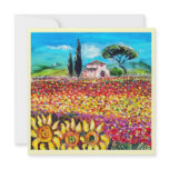 FLORA IN TUSCANY/ Fields ,Poppies and Sunflowers Personalized Invitation