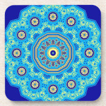 Flora victorienne et bleu de faune sous-bock