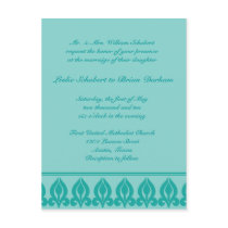 Flora Wedding Invitation-Teal/Teal