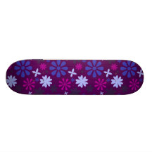 floral27-purple FLORAL FLOWERS PURPLE PINK PATTERN Skateboard Decks