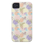 FLORAL63 FLOWER PATTERNS MAUVE LIGHT PINK GREEN BL Case-Mate iPhone 4 CASE