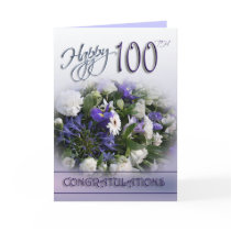 Floral 100th Birthday Congratulations Card