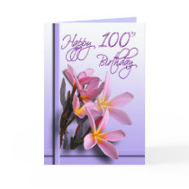 Floral 100th Birthday Congratulations Card