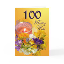 Floral 100th Birthday Wishes Birthday Card