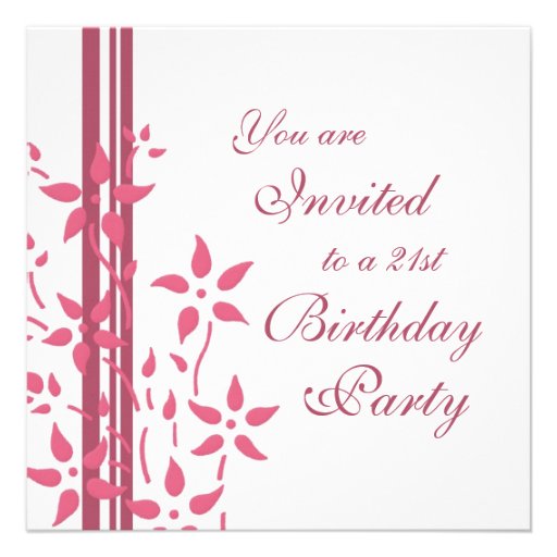 Floral 21st Birthday Party Invitations