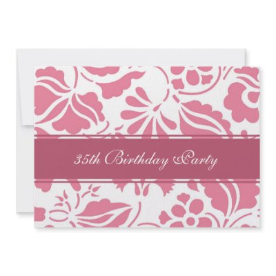Floral 35th Birthday Party Invitations by DreamingMindCards